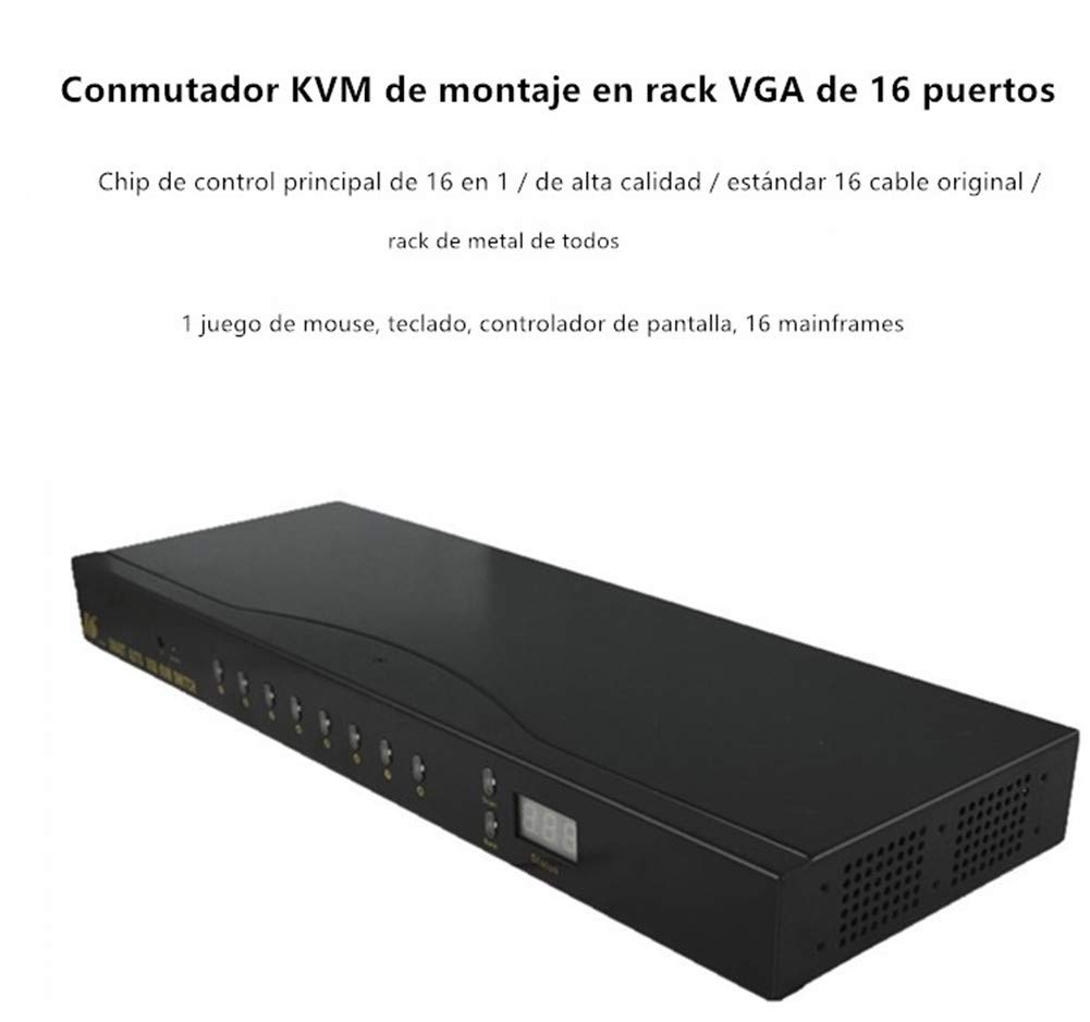 commutateur KVM USB VGA, commutation 4/8/16 ports VGA 4/8/16 en 1 contrôle à distance d'écran vidéo Projecteur avec 4/8/16 °Câbles VGA Original : pour win98/ME/2kp4/XP/2003 16 puertos