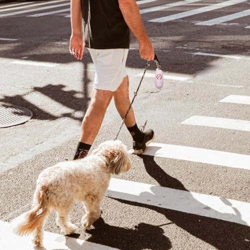 Image of YUCHIYA 2 Pack Dog Poop Bag Holder with 2 Rolls of Blue Leak-Proof Dog Waste Bags Poop Bag Dispenser with Leash Clip Key Ring (Pink, 1 Holder 135 Bags)