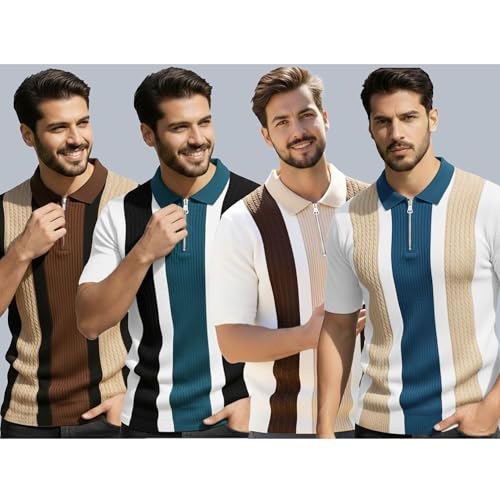 Image of AUSK Men Printed Polo Neck Cotton Blend T-Shirt (Regular Fit, Half Sleeve) || Tshirts for Mens