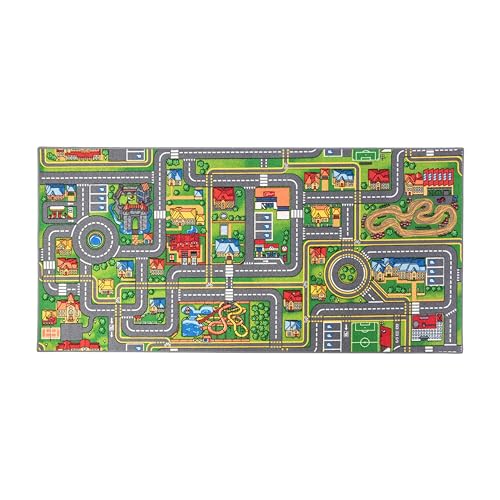 Carpet Studio Teppich Kinderzimmer 95x200cm, Kinderteppich, Spielteppich Straße Jungen & Mädchen,...