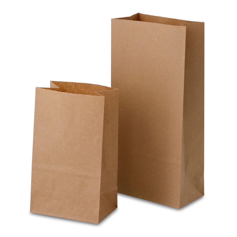 BIOZOYG Petits sacs en papier kraft I Sac en papier marron sac cadeau bio I Sac en papier à fond recyclable I Sac à fond carrée non-blanchi I Sac à fond biodégradable I Taille S