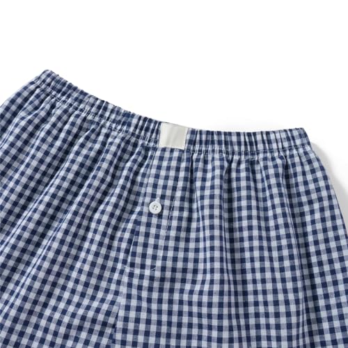 Image of Women Y2k Pajamas Shorts Micro Button Boxers Elastic Waist Cute Pj Bottoms Summer Plaid Lounge Short