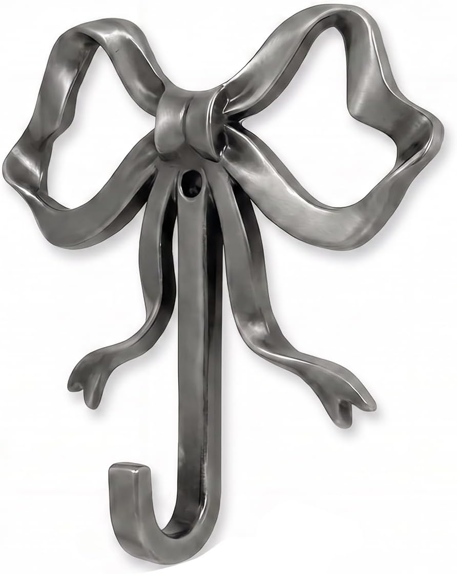1 Pcs Bow Hooks Wall Mounted Cute Bow Coat Hooks Hanger, 3.58"