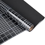 HIDBEA Blackout Window Film,100% Light Blocking Room Darkening Window Privacy Film,Frosted Glass Window Film Heat Control, Removable Window Cover Tint for Day Sleep (Black,17.5in x 6.5ft)