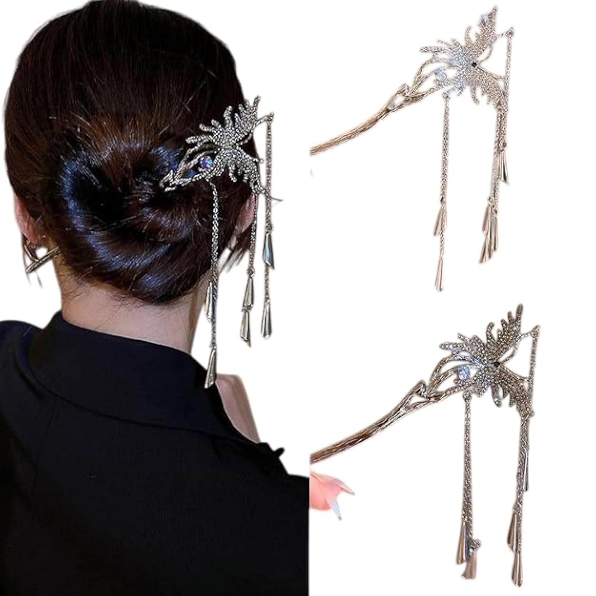 Chinese Style Retro Tassel Hairpin, Vintage Butterfly Design