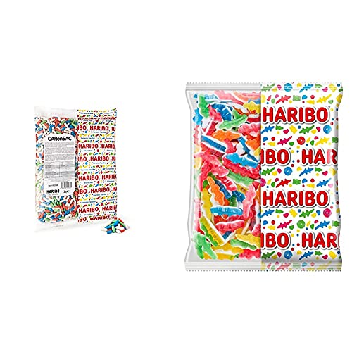 HARIBO - Car en Sac – Bonbons à la Réglisse – Sachet Vrac 2 kg & Croco - Bonbons Gélifiés -...