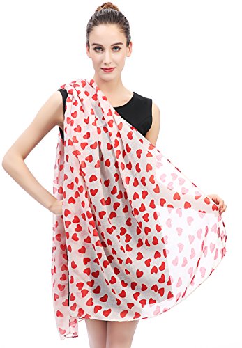 Lina & Lily Love Heart Print Women's Scarf Shawl Wrap Lightweight Valentine's Day4
