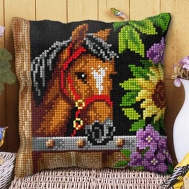 Orchidea Cross Stitch Cushion Kit, Horse, 40 x 40cm