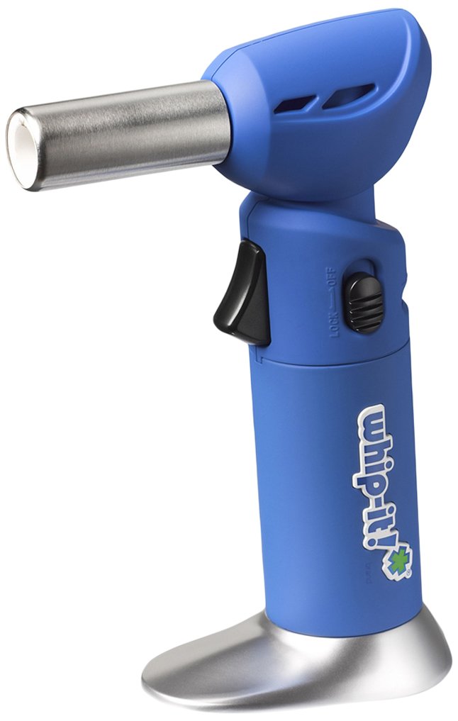 Whip-It!Flex Torch, Blue. Butane Torch Lighter, Refillable Cooking Torch with Adjustable Flame, Safety Lock for Soldering, Kitchen, Welding