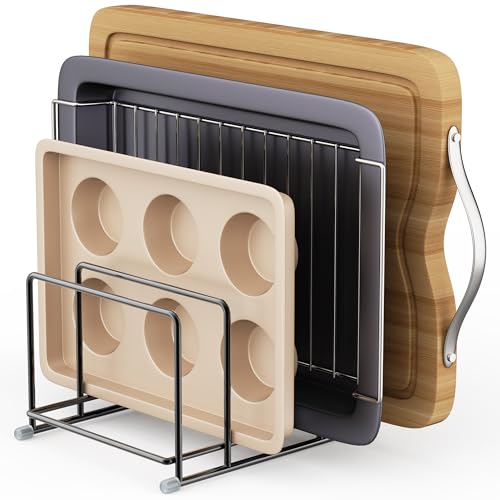 PLUVON Cutting Board Organizer-1.6in Wide Kitchen Cutting Board Holder Stand for Pan,Baking...