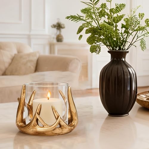 Reindeer Antler Gold Tealight Holder