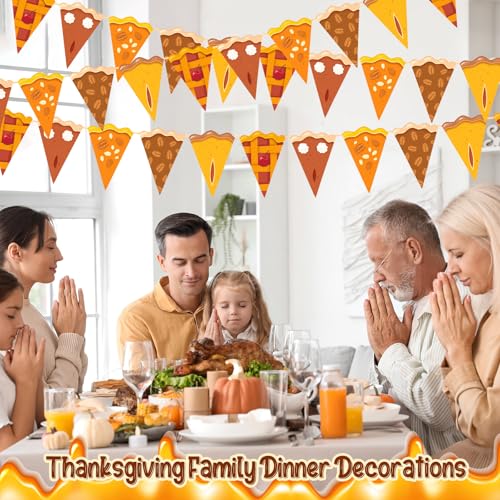 Image of Gersoniel 5 Pcs Fall Party Decorations Pumpkin Pie Pennant Banner