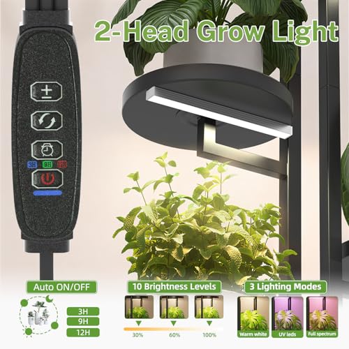 iDavosic.ly 4 Tier Plant Stand Indoor with Grow Light, Tiered Shelf, White by iDavosic.ly - Used condition - Image 3