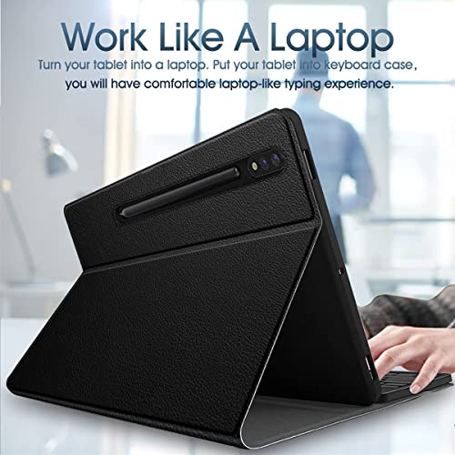 Real-Eagle Touchpad Keyboard Case For Samsung Galaxy Tab S8 Ultra 2022 14.6 Inch (Sm-X900/X906), 7 Colors Backlight Wireless Keyboard Pu Folio Stand Cover Case For Galaxy Tab S8 Ultra (Black) #TOP4