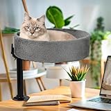 Durable et stable : fabriqué en métal haute résistance et pinces renforcées, il supporte jusqu'à 16 kg. Il reste également stable lorsque le chat saute à l'intérieur. Le lit rond pour chat a un diamètre de 41 cm et une hauteur de 10,5 cm. Il est fabriqué en tissu peluche doux qui offre le plus grand confort possible aux chats de tous âges et de races