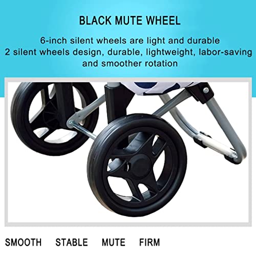 WLKINF Einkaufstrolley für Einkaufen, faltbar, tragbar, wasserdicht, für ältere Menschen (rot, 31 x 33 x 93 cm) – Bild 7