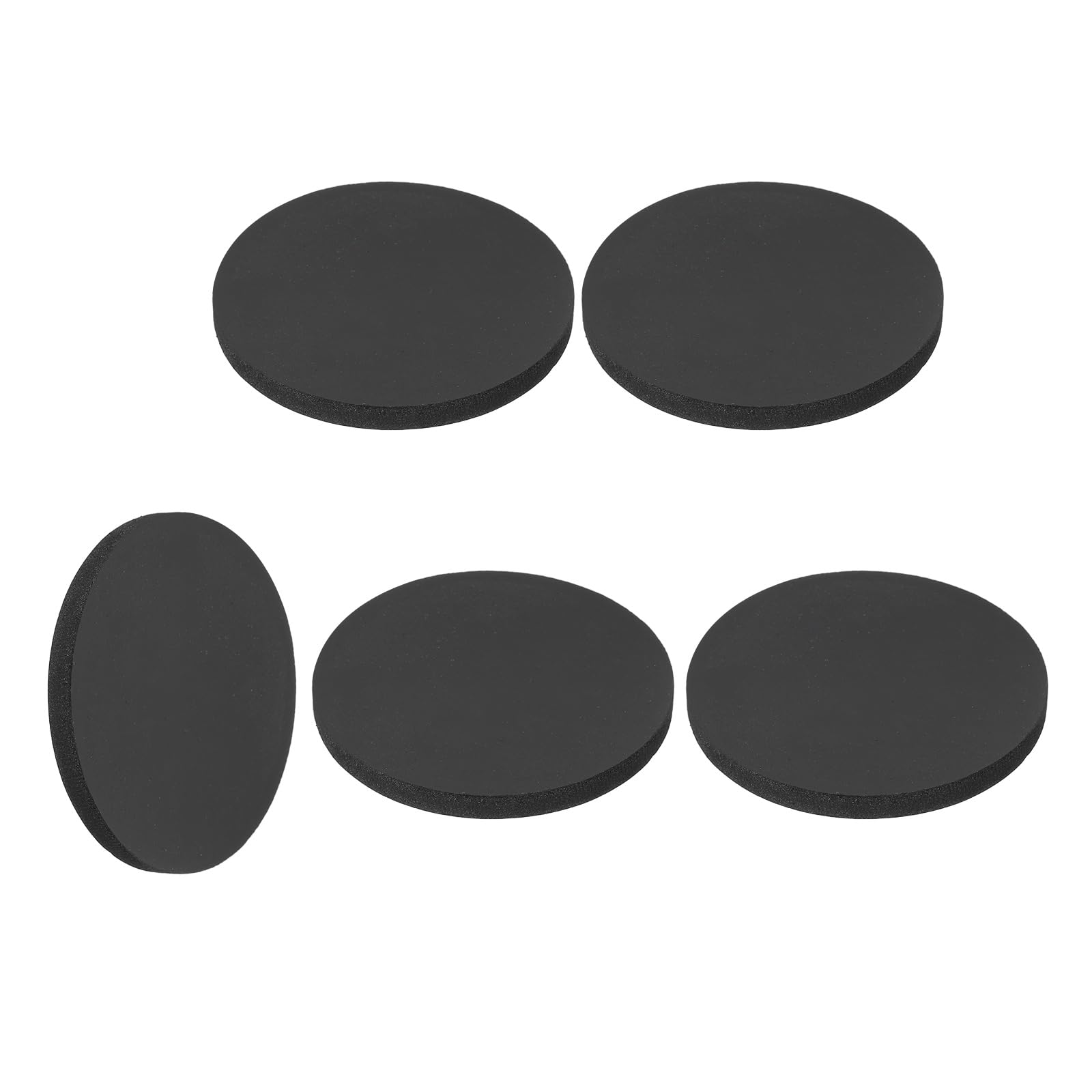 sourcing map 5Pcs Rubber Solid Discs Washers, 55mm OD x 6mm Thick Anti Slip Bumper Pads Non-Adhesive Rubber Spacers Flat Round Gasket Pad for Furniture Appliances DIY Craft, Black
