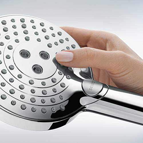 Image of hansgrohe Raindance Select S Low Flow 5-inch Handheld Shower Head Modern 3 -Spray PowderRain, Rain, Whirl 26036821