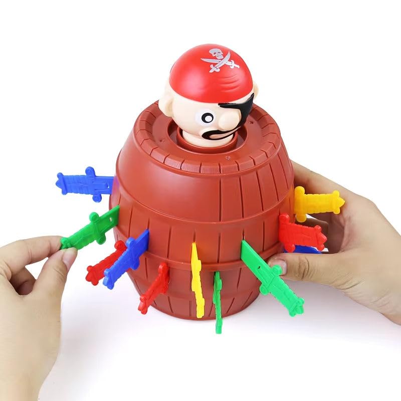 Image of SENSARTE Pop-Up Pirate Classic Board Game - Fun Action Barrel Toy for Kids & Family - Includes 24 Swords - Best Educational Gift for Boys & Girls Ages 3+
