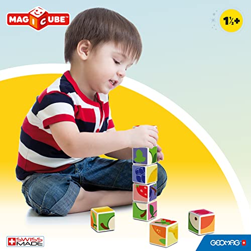Geomag MAGICUBE Fruit 4 Cubes Magnétiques Blocs de Construction Éducatif pour Enfants dès avec 6 Idées de Construction Développe la Créativité et la Dextérité Fabriqué en Suisse - vue 4