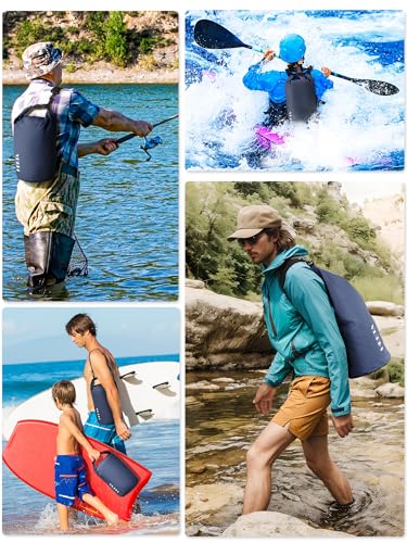 Image of HEETA Waterproof Dry Bag for Women Men, 5L /10L /20L /30L /40L Roll Top Lightweight Dry Storage Bag Backpack with Emergency Whistle for Travel, Kayaking, Boating, Camping, Beach, Cruise Ship Essentials