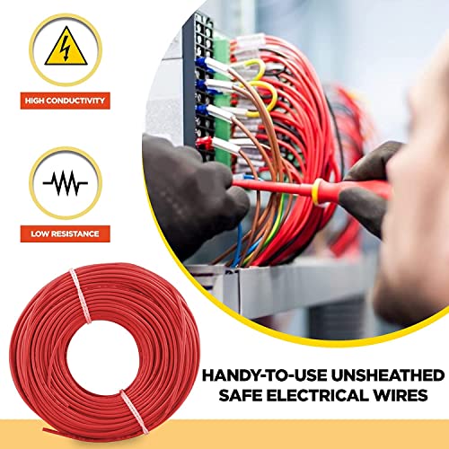 Image of KLICK Copper Wire with Triple Layer PVC Coating, Single Core Flexible Electric Cable for Domestic & Industrial Connections (1.0 mm, 90m Long, Red, 5 Pcs),KLKW05 5
