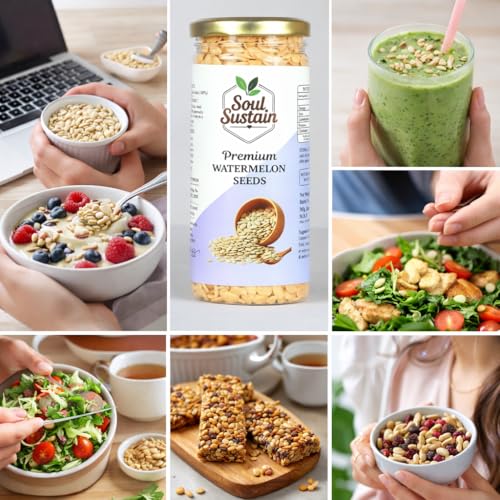 Image of Watermelon Seeds Raw Superfood (250 GM) - Plant Protein Boost, Rich in Fiber & Healthy Fats, Heart & Bone Support, Snack or Recipe Toppers, Smoothies, Salads, Baking, Nutritious Seeds for Daily Use
