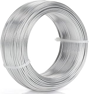 Belle Vous 1.5mm Silver Aluminium Craft Wire (60m/197ft) - Flexible & Bendy Sculpture Craft Roll - Metal for DIY Sculptures, Skeleton Modelling, Jewellery, Beading, Wreath Making & Bonsai Trees