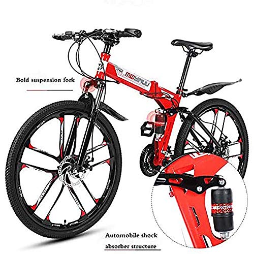 Yajun Klappräder Faltrad Mountainbike Geschwindigkeit Doppelscheibenbremse Student Absorber Riding Geeignet für Erwachsene 26 Zoll,A – Bild 6