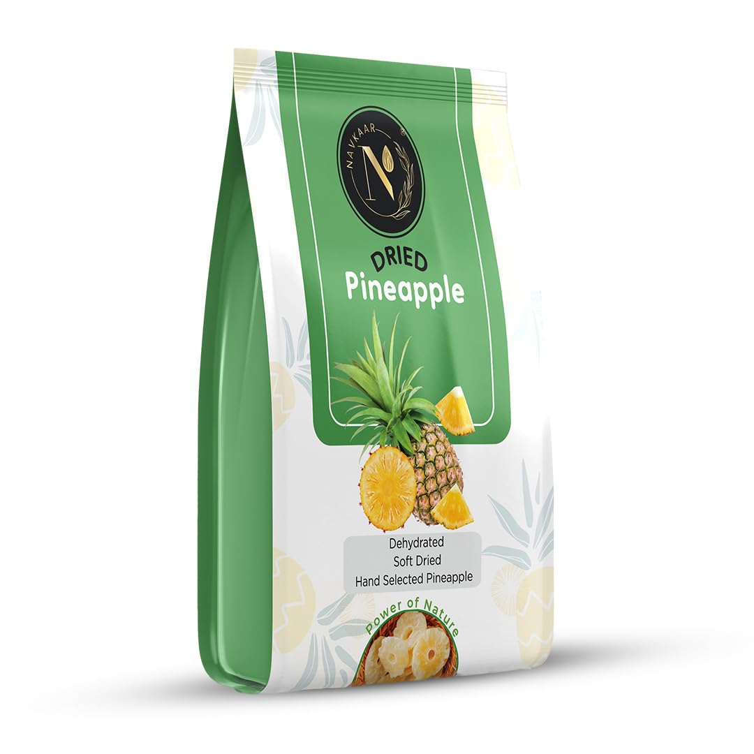 NAVKAAR Premium Dried Pineapple 1Kg|Dehydrated Pineapple Dry Fruit Sweet&Tasty,No Artificial Colour,Precervative Free,Rich In Vitamins&Minirals,Antioxidants 100% Natural|Pack Of 5(5X200G) (B0C65DC3XJ) Amazon Price History, Amazon Price Tracker