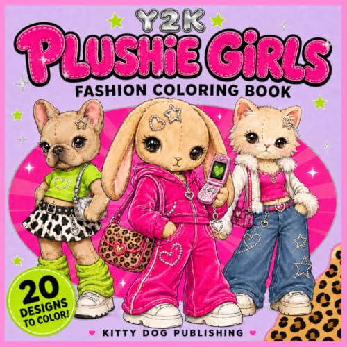 Y2K Plushie Girls: Fashion Coloring Book (Cute Coloring Books) image 2