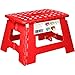 SPLENDOLE Klapphocker Tritthocker belastbar bis zu 120 kg Tragbarer Klapptritt Falthocker perfekt für Küchenhocker Bad-Hocker Kinderfußbank Kindertritt Aufstiegshilfe (Rot)