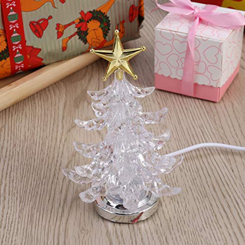Lámpara de Mesa Navidad LED Árbol x 2 USB Acrílico miniatura 6
