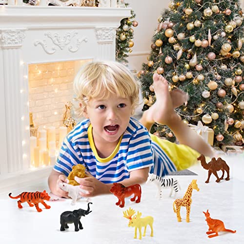 Wild Animal Figures Animals Advent Calendar Include 36 Animals, Wild World Advent Calendar 24 Days Countdown Surprise Gift #TOP2