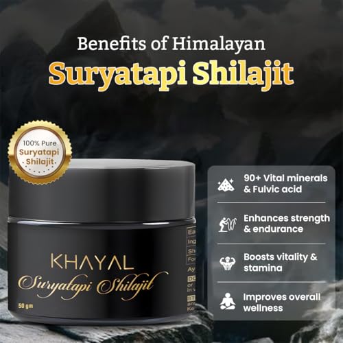 Image of Khayal Suryatapi Shilajit /Shilajeet - 50gm | 500mg / Serving|Pure Himalayan Resin | Boosts Energy, Immunity & Holistic Wellness | For Men and Women|Pack of 1