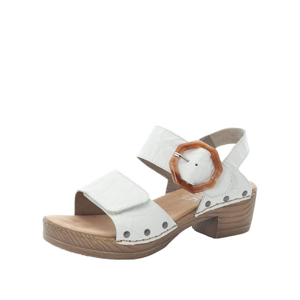 Rieker Women's V6851 Sandal,White, 3.5 UK