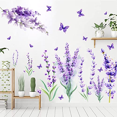 Vinilos decorativos lavanda morada removibles 24x12 pulg miniatura 4