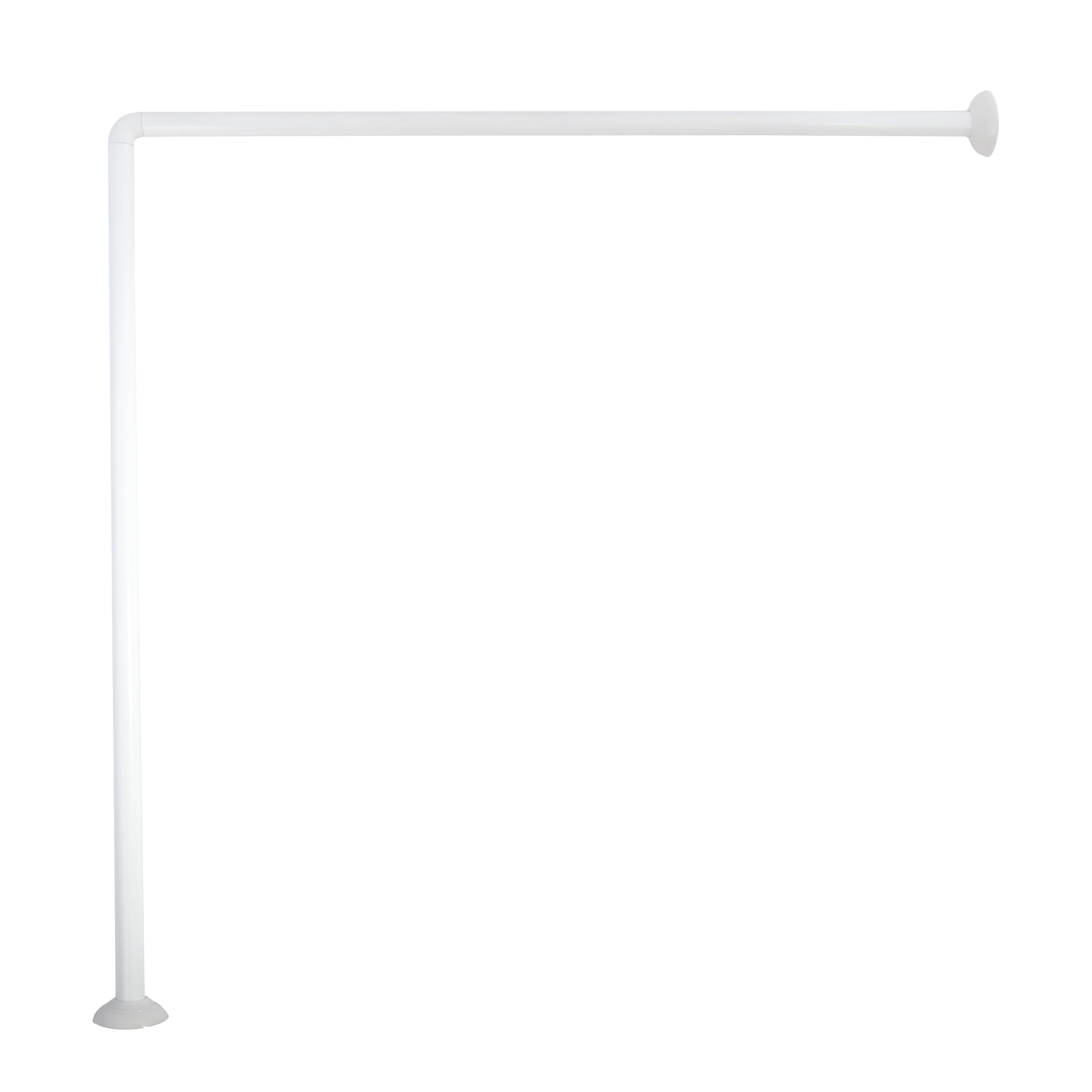 Spirella MSV, Barre Tringle pour Rideau de Douche d'angle à Fixer en Alu, Support Plafond & Anneaux Rideaux Inclus, Adapté à Tous Les Rideaux, Montage Mural, 80x80cm Blanc
