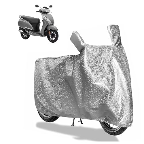 Image of Sulfar Bike Cover for TVS Jupiter (125 Connected) | Waterproof, Dustproof & UV Protected | All Weather Two Wheeler Cover (Silver) New 2026 Variants