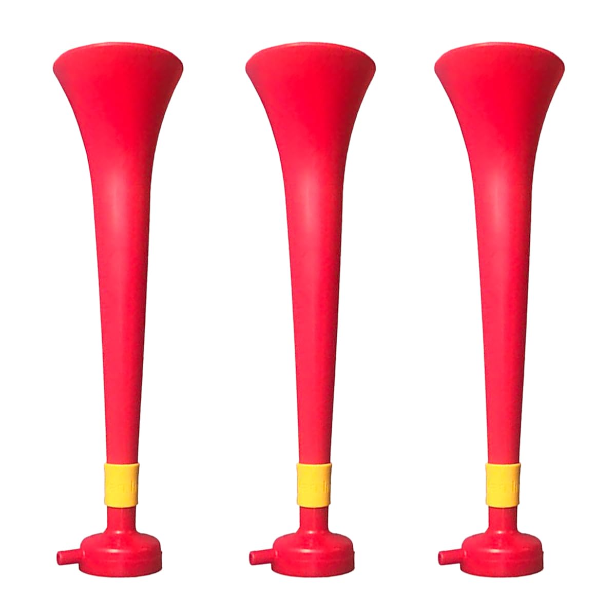FUN FAN LINE - Pack 3 Resistant Plastic Vuvuzelas | Cheering Trumpets for Football, Sports Events and Parties | Extreme Noise Horn 120 DB | Party Favors for Fans (Spain)