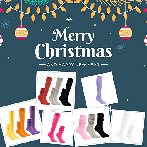Image of Zando Slouch Socks for Women - 80s 90s Knee High Scrunch Socks Soft Long Stacked Boot Sock Warm Winter Sock Daily Wear