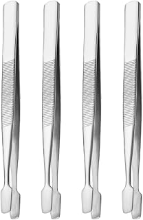 Stainless Steel Stamp Tweezers for Collectors, 4pcs Precision