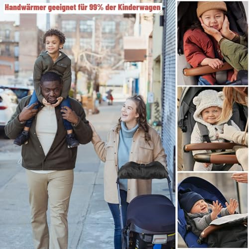 Handwärmer Kinderwagen,Universalgröße Handwärmer für Kinderwagen Buggy zubehör Kinderwagenmuff mit Warm Flanell,Handschuhe Handmuff für Wasserdicht und Winddicht,Hält Die Hände im Winter Schön Warm