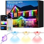Permanent Outdoor Lights for House Decor, RGB+IC 100FT Waterproof DIY Outdoor LED Lights Works with Alexa Google Assistant, WiFi APP & Remote Control Eave Light Support Music Sync