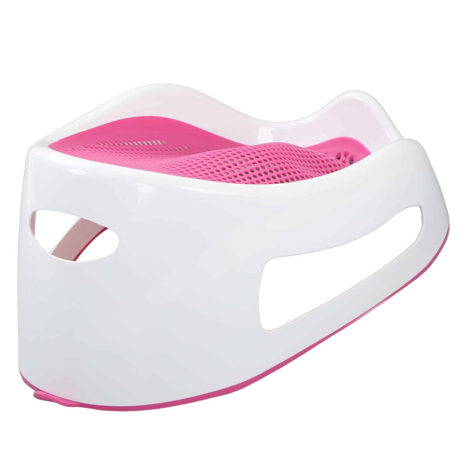 Soporte para Baño para Bebés, Soporte para Baño Infantil de PP de Grado Alimenticio de Silicona Suave TPE Liviano, Asiento para para Bebés con Malla Suave Al Tacto de Secado Rápido, (PINK)