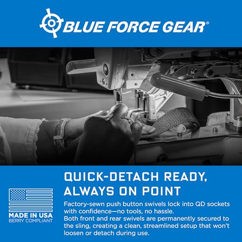 Blue Force Gear Vickers Padded Sling with Push Button Swivels - 2-Point Adjustable Sling, Black - Thumbnail 7
