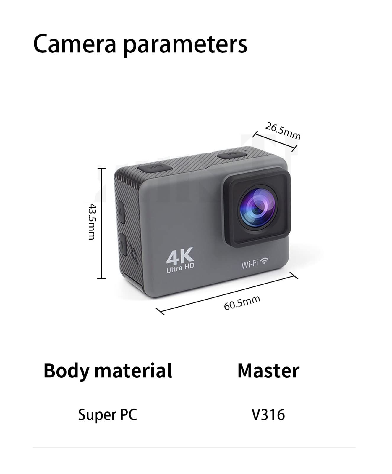 Action Cam, Videocamera d'azione Anti-Vibrazione 4K / 60FPS con Schermo del Telecomando Registratore di unità for Fotocamera Sportiva Impermeabile,All'aperto, Sport, Video(Action Camera-A)