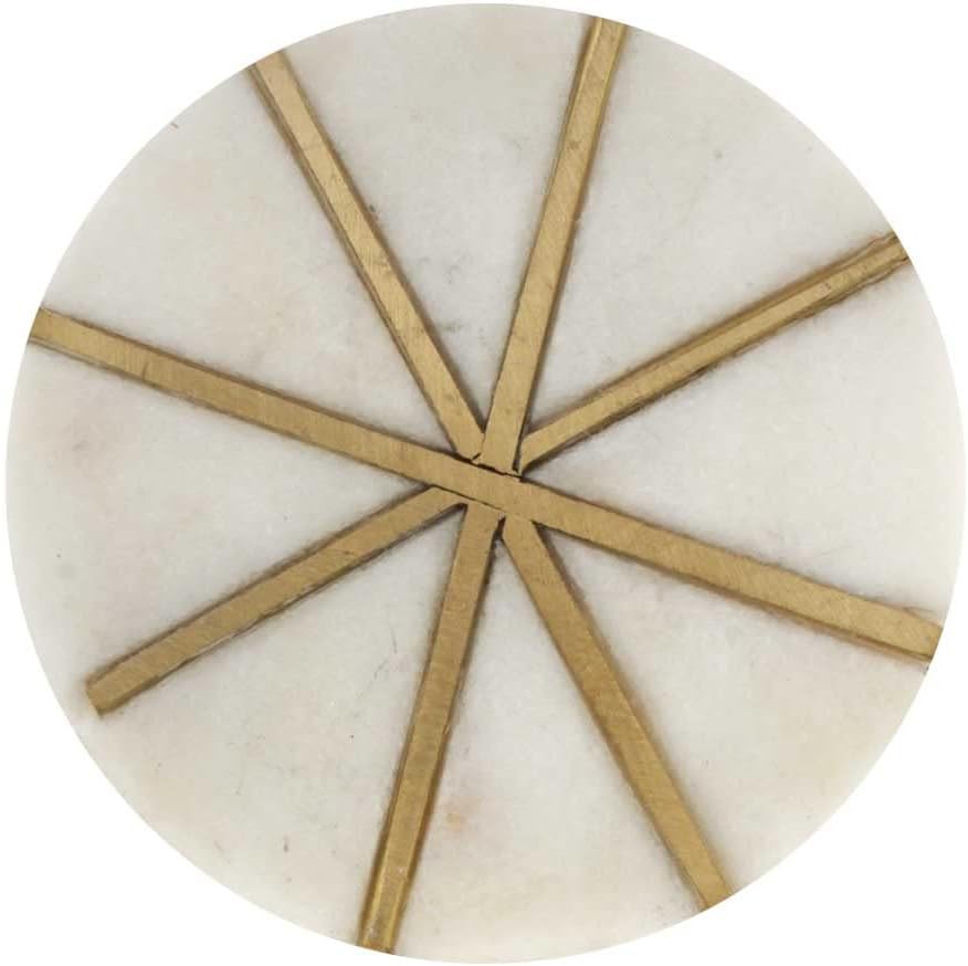 Indian Shelf 4 Piece Round Stone Brass White Modern Dresser Knobs Drawer Handles Cabinet Pulls Elegant Hardware