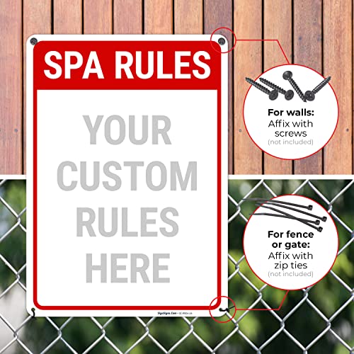 Señal personalizada para piscina y spa 10x14 pulgadas miniatura 4