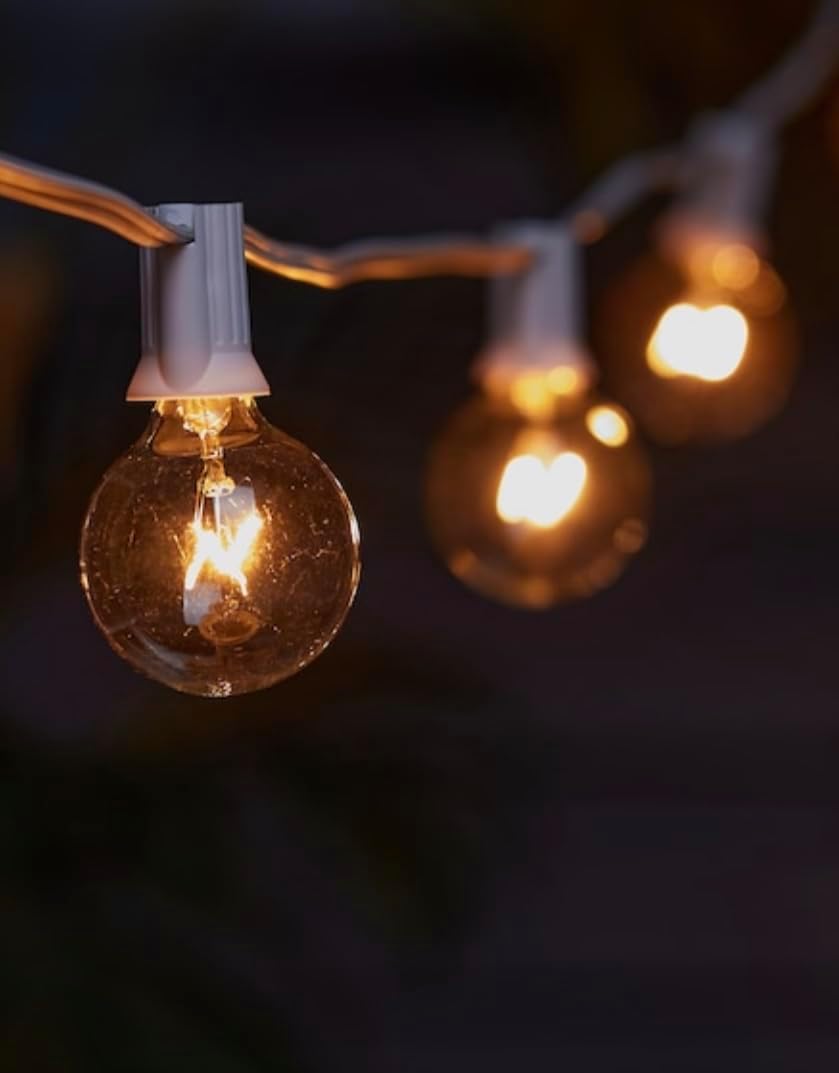 Portfolio 28-ft 25-Light White-Shade Incandescent Plug-in Bulbs String Lights